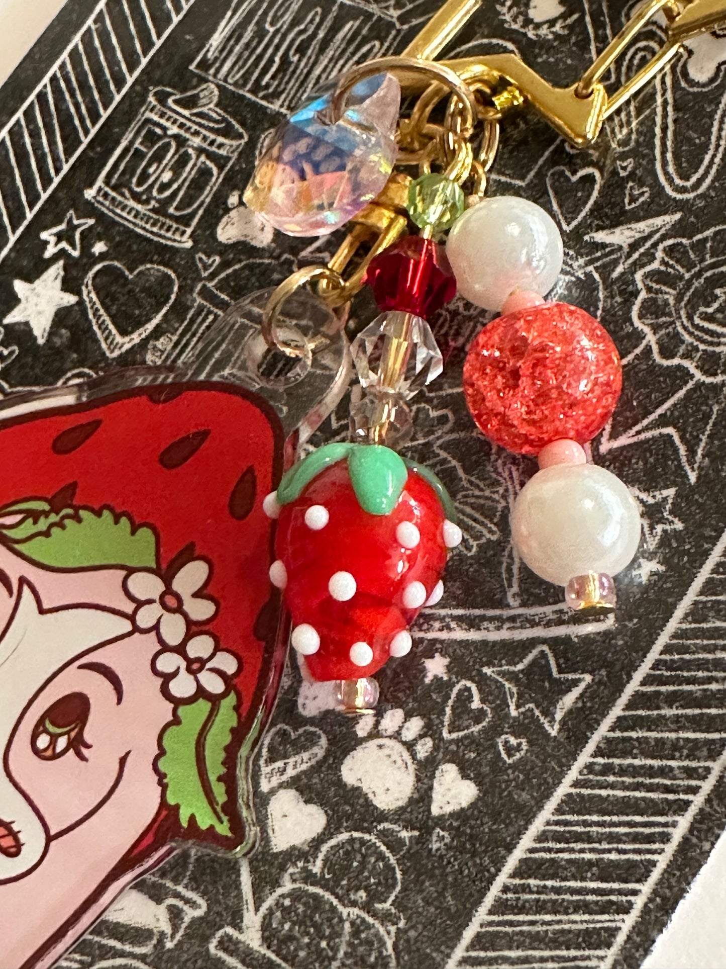 Strawberry Puppers Keychain