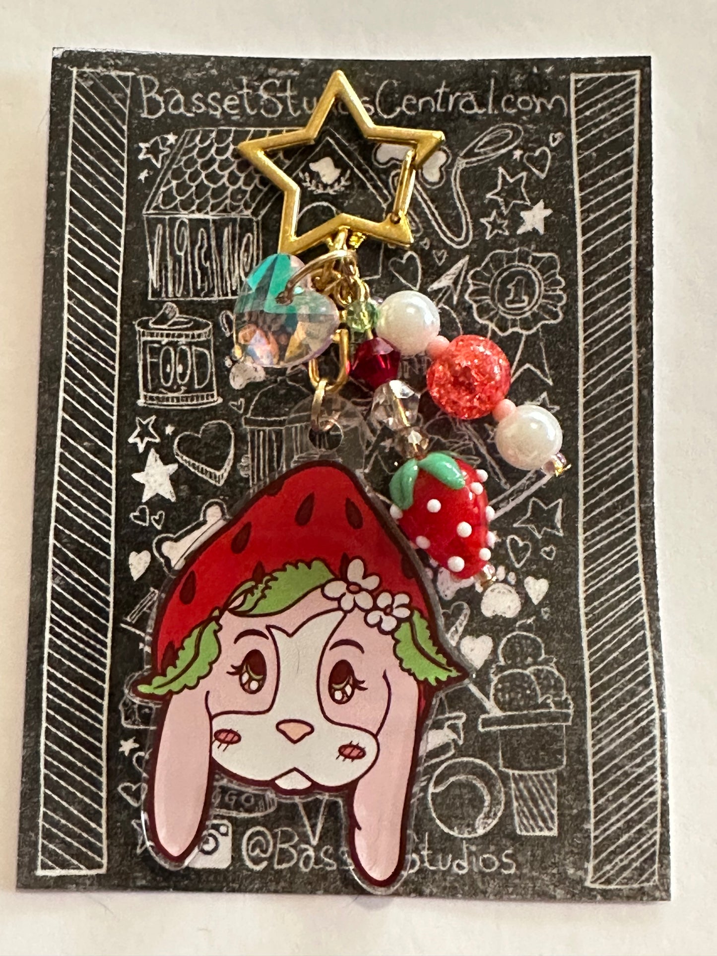 Strawberry Puppers Keychain