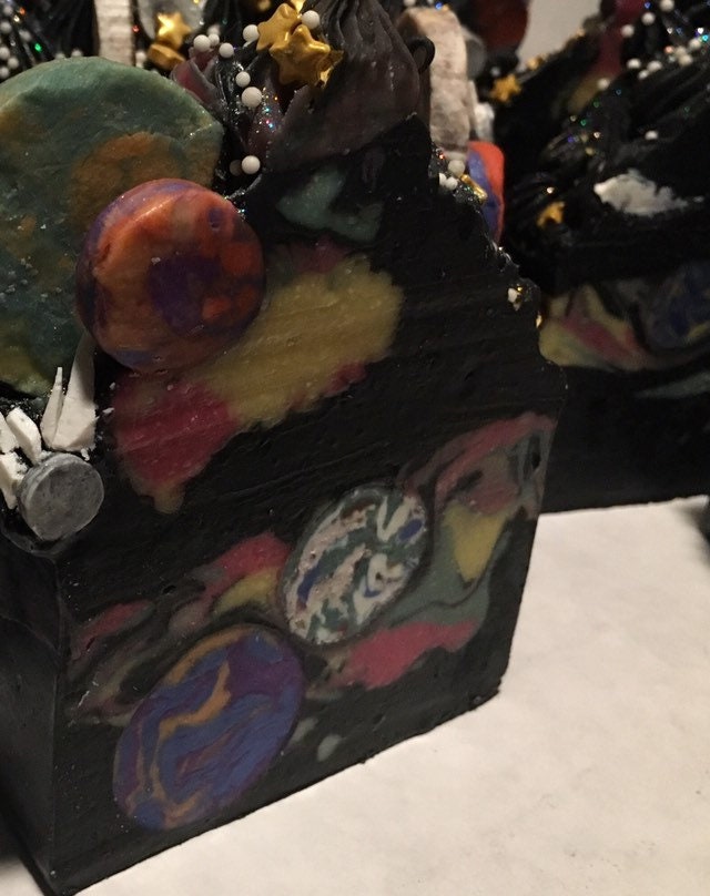 2-D Galaxy Soap (Space Themed Bar & Soapy Cupcakes)