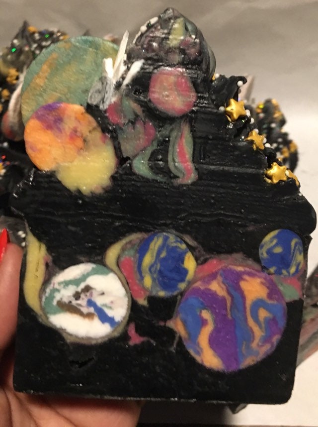 2-D Galaxy Soap (Space Themed Bar & Soapy Cupcakes)