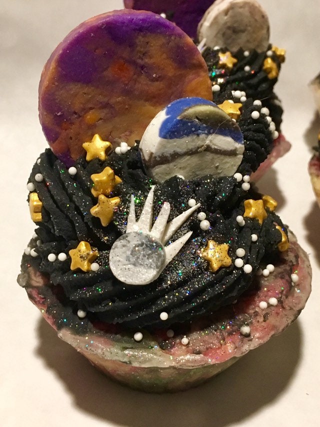2-D Galaxy Soap (Space Themed Bar & Soapy Cupcakes)