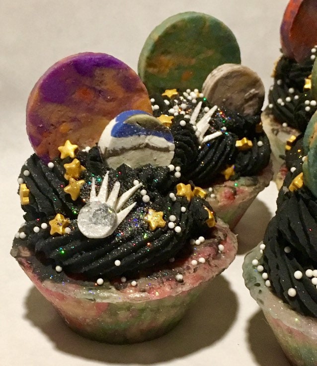 2-D Galaxy Soap (Space Themed Bar & Soapy Cupcakes)