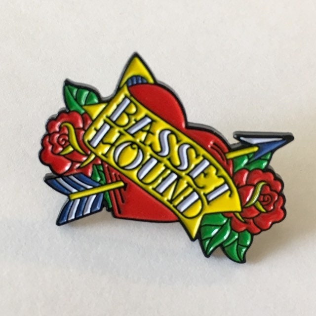 Basset Heart Pin