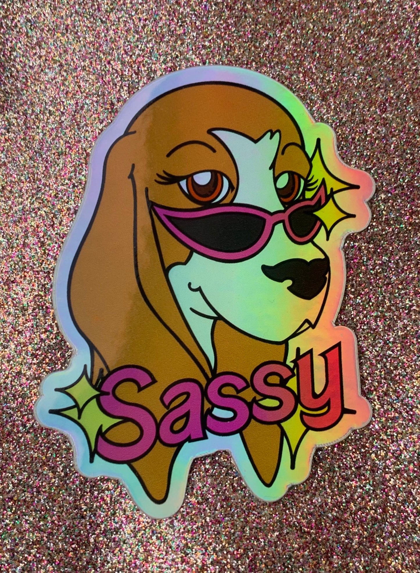 Sassy Classy Basset Sticker
