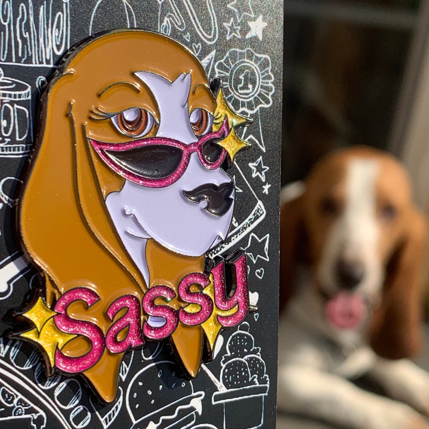 Sassy Classy Basset Pin