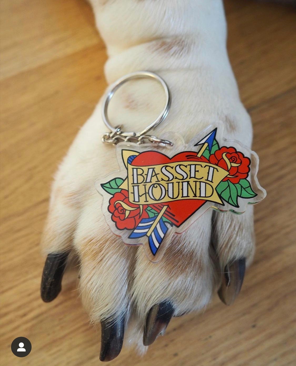 Basset Heart Keychain