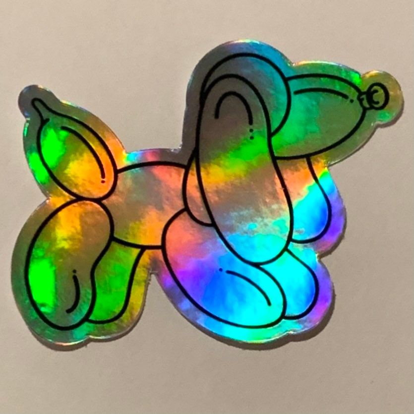 Holographic Balloon Dog Sticker