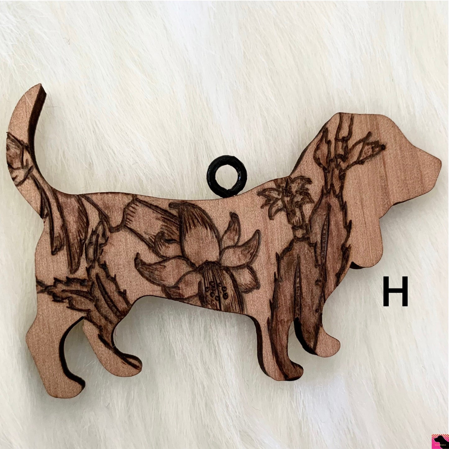 A-K Henna Hounds Wood Burned Ornaments