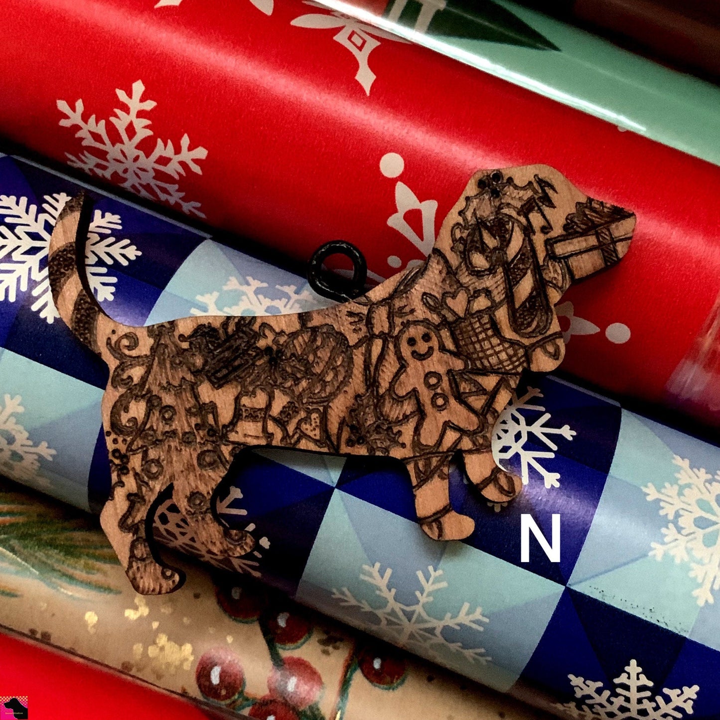 L-P Wood Burned Hound Ornaments
