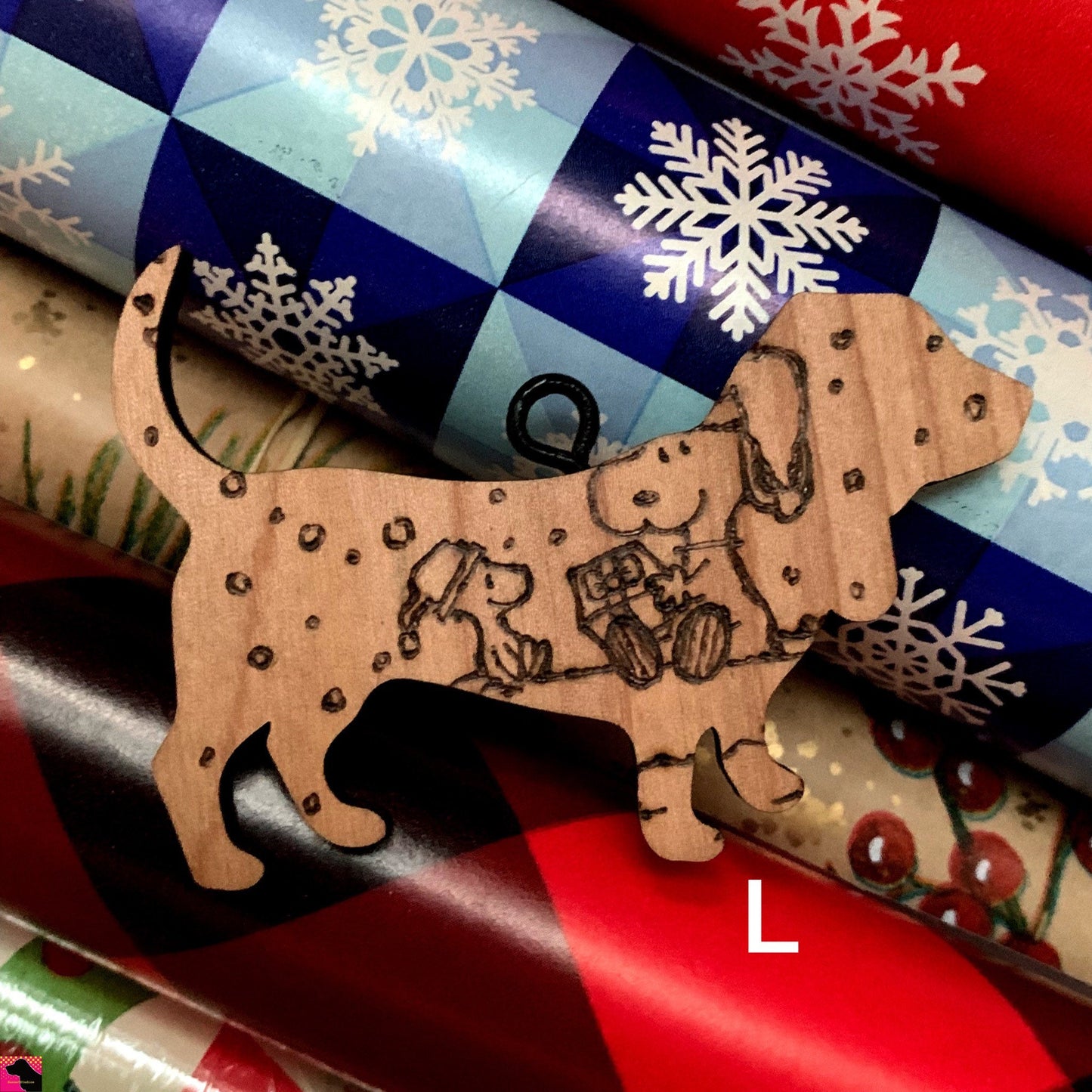 L-P Wood Burned Hound Ornaments