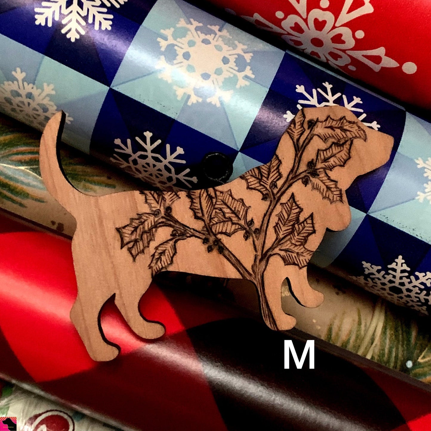 L-P Wood Burned Hound Ornaments
