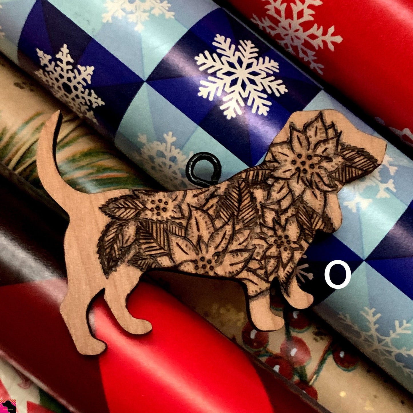 L-P Wood Burned Hound Ornaments
