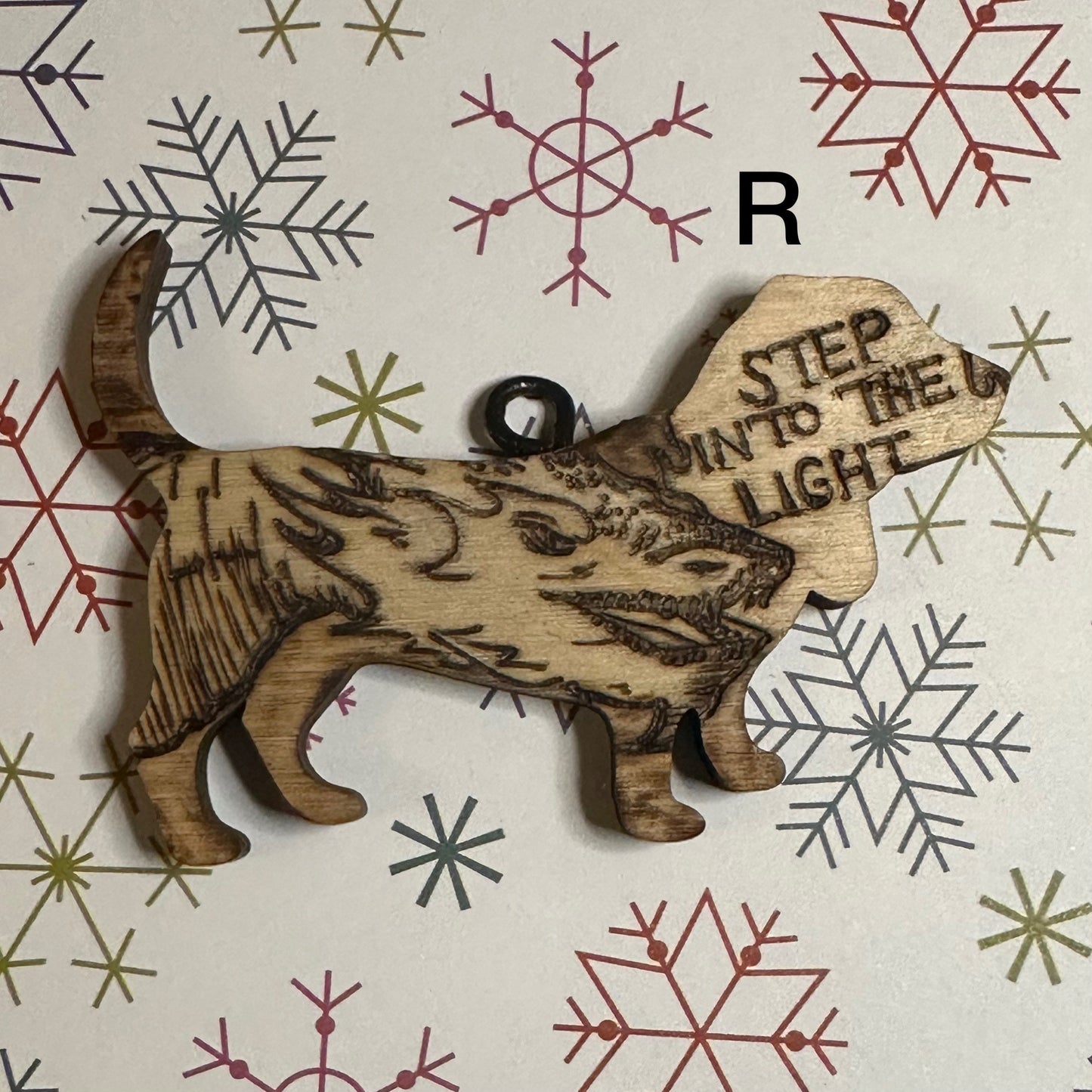Q-U Wood Burned Hound Ornaments