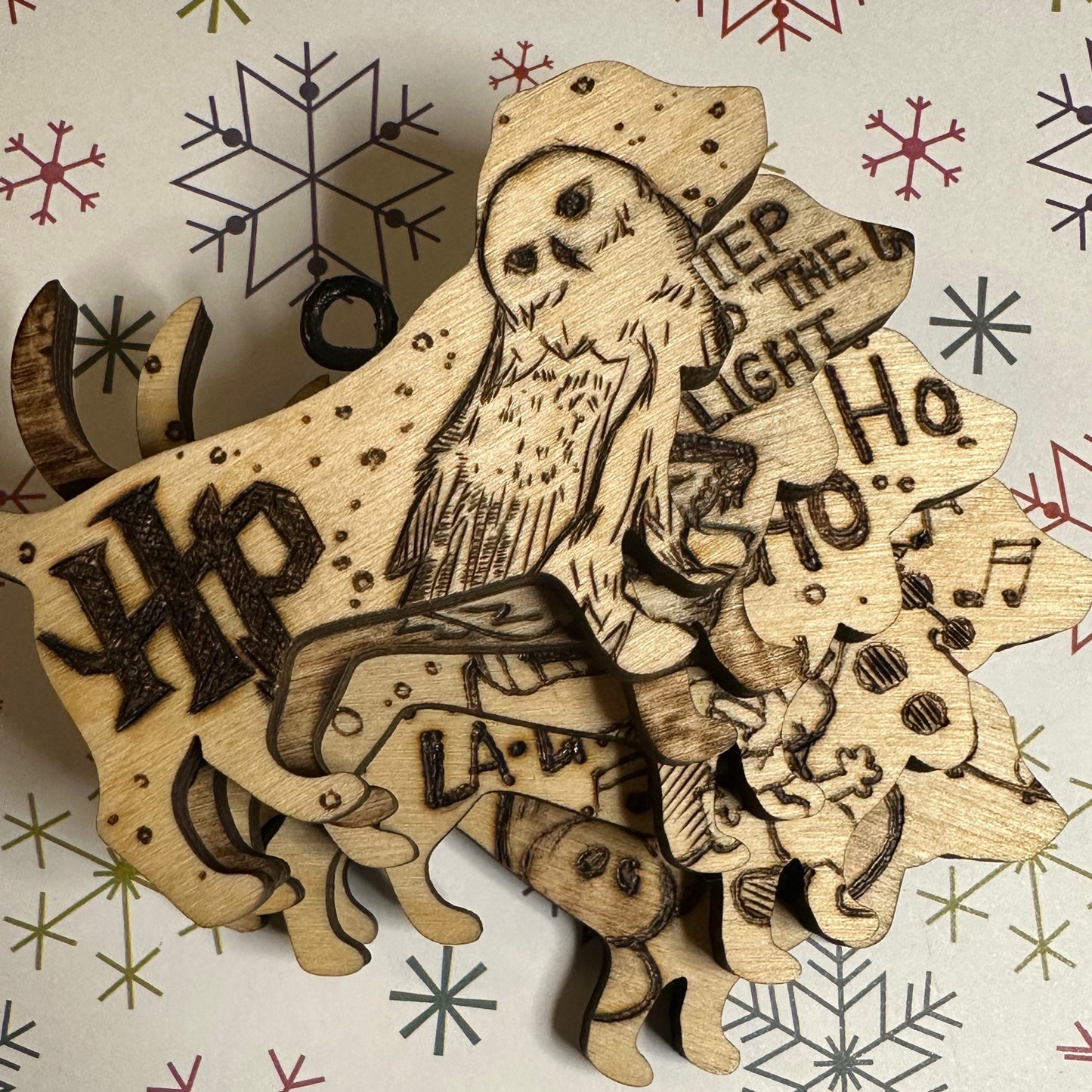 Q-U Wood Burned Hound Ornaments