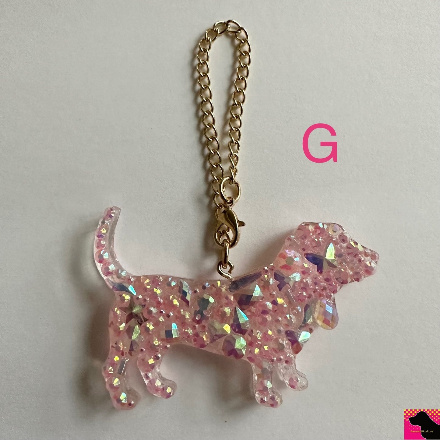 F-J Blinged Out Basset Purse/ Bag Charm