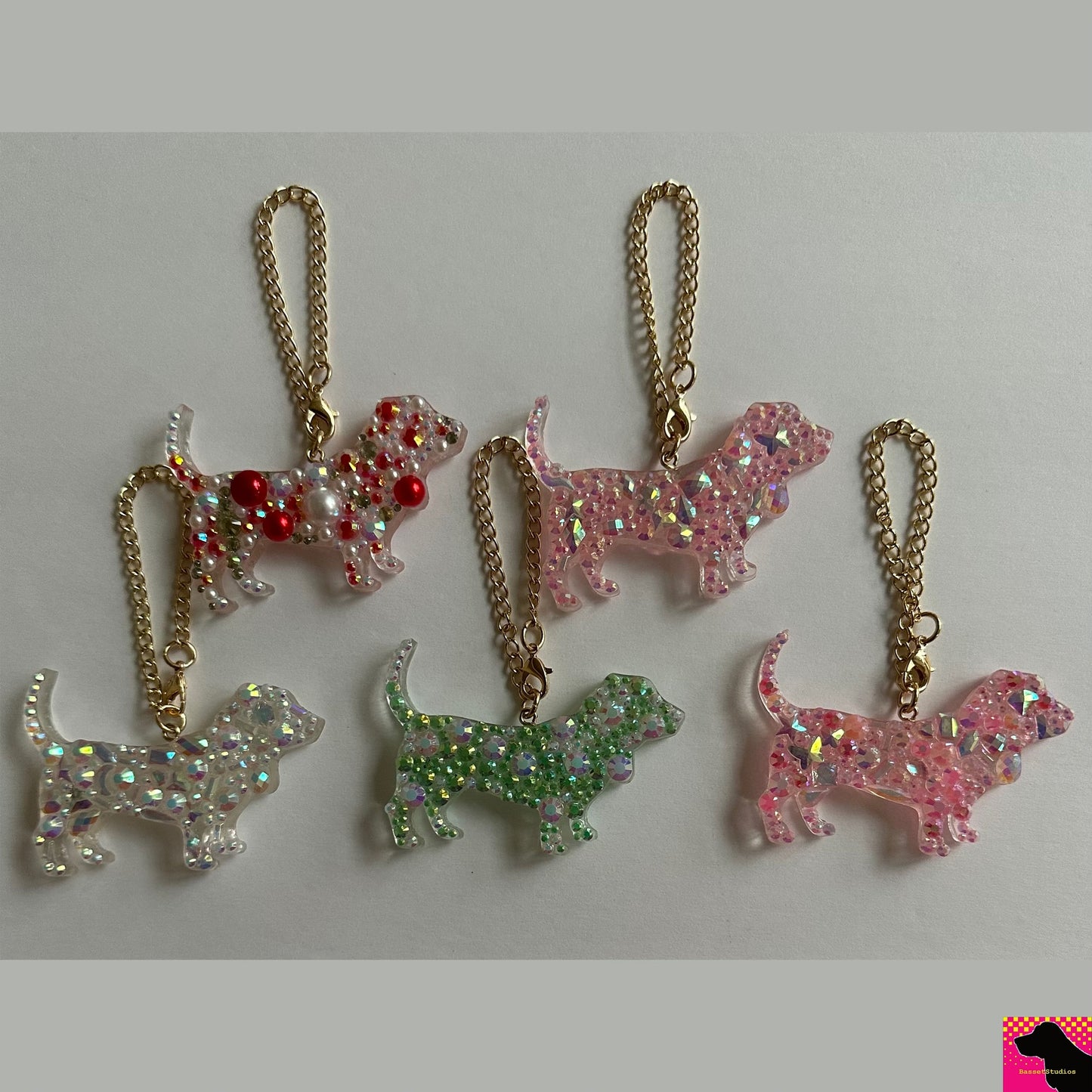 F-J Blinged Out Basset Purse/ Bag Charm