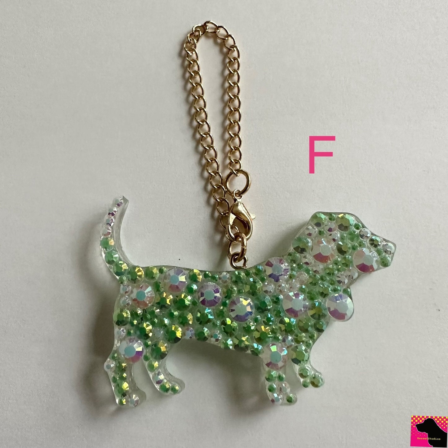 F-J Blinged Out Basset Purse/ Bag Charm