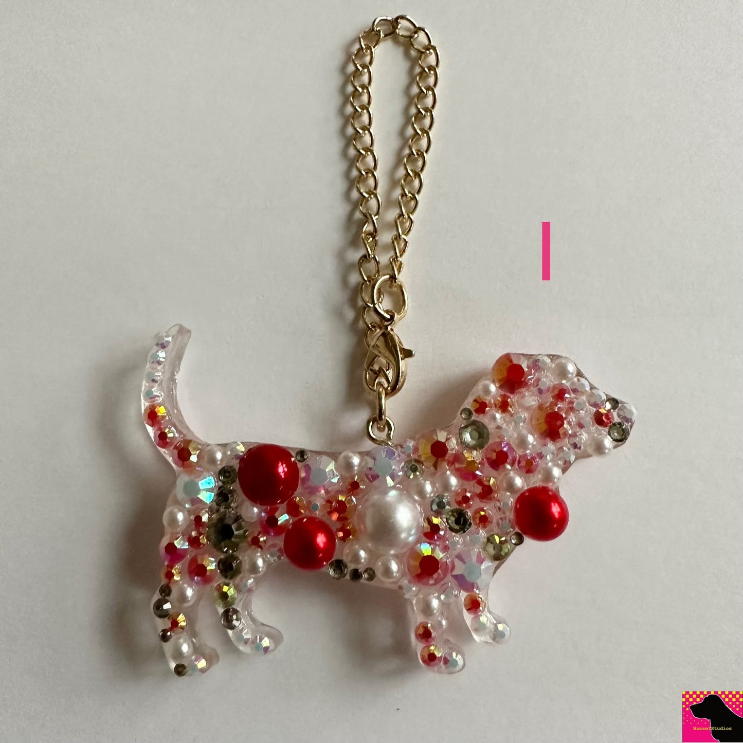 F-J Blinged Out Basset Purse/ Bag Charm