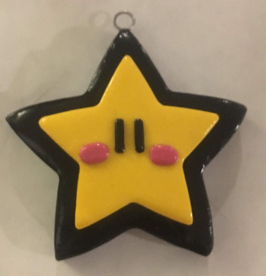 Polymer Clay Mario Star Sculpture Figurine